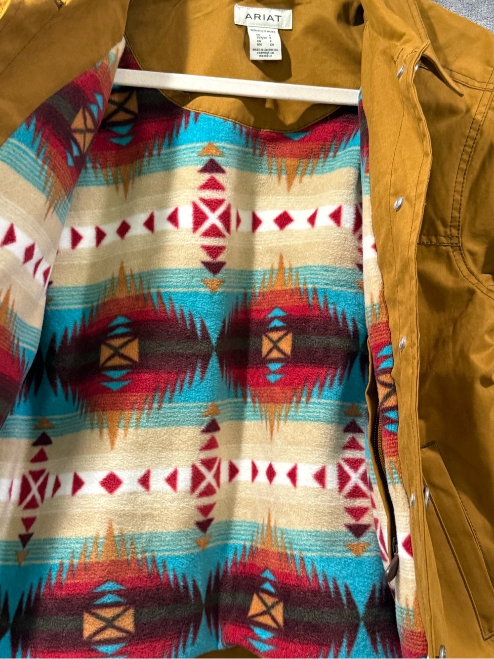 Ariat Rancher Western Chore Aztec Print Jacket Chestnut Horse Women’s Small New - Picture 4 of 11